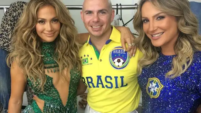 Jennifer Lopez, Pitbull y Claudia Leitte en la inauguración del Mundial de Brasil 2014