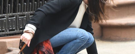 Dakota Johnson recoge la caca de su perro