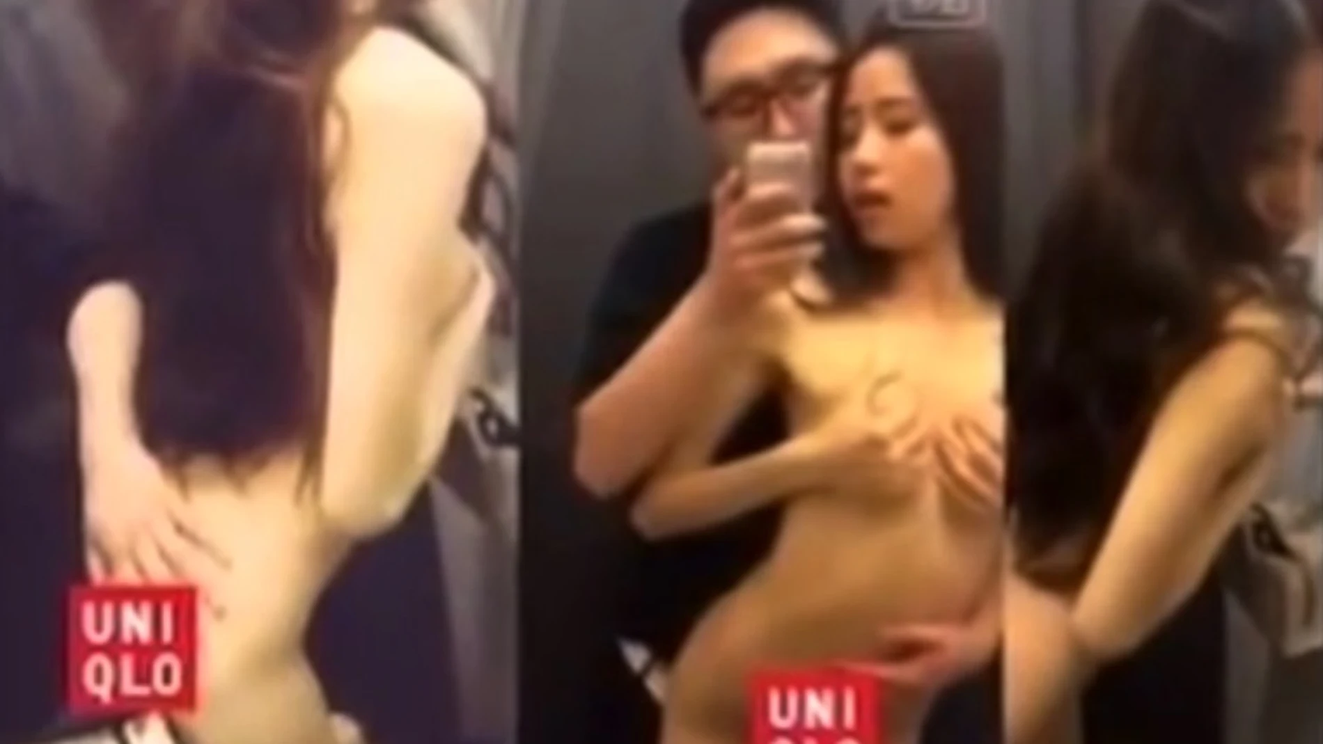 Momento ínitmo en un probador en Pekín Momento ínitmo en un probador en Pekín
