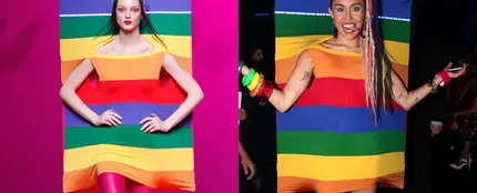 Miley Cyrus con un diseño de Agatha Ruiz de la Prada Miley Cyrus con un diseño de Agatha Ruiz de la Prada