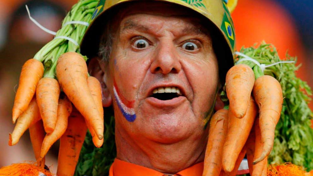 Look raro de aficionado de la selección de Brasil Look raro de aficionado de la selección de Brasil