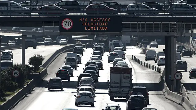 Acceso a M-30 con velocidad limitada