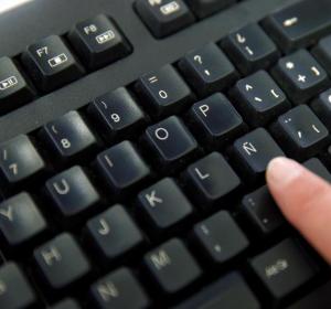 Vista del teclado de un ordenador. Vista del teclado de un ordenador.