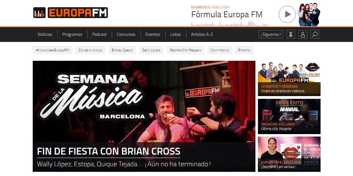 europafm.com supera el millón de usuarios