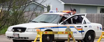 Imagen de archivo de una patrulla de la Policía de Canadá Imagen de archivo de una patrulla de la Policía de Canadá