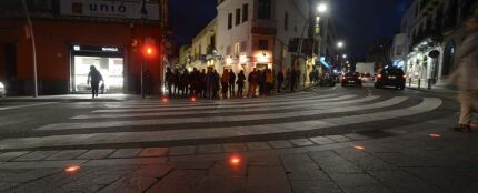 Semáforo en el suelo en Sant Cugat del Vallès