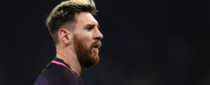 Messi, enfadado en el partido con el Barcelona