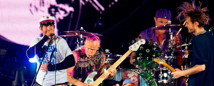 Los Red Hot Chili Peppers durante un concierto Los Red Hot Chili Peppers durante un concierto