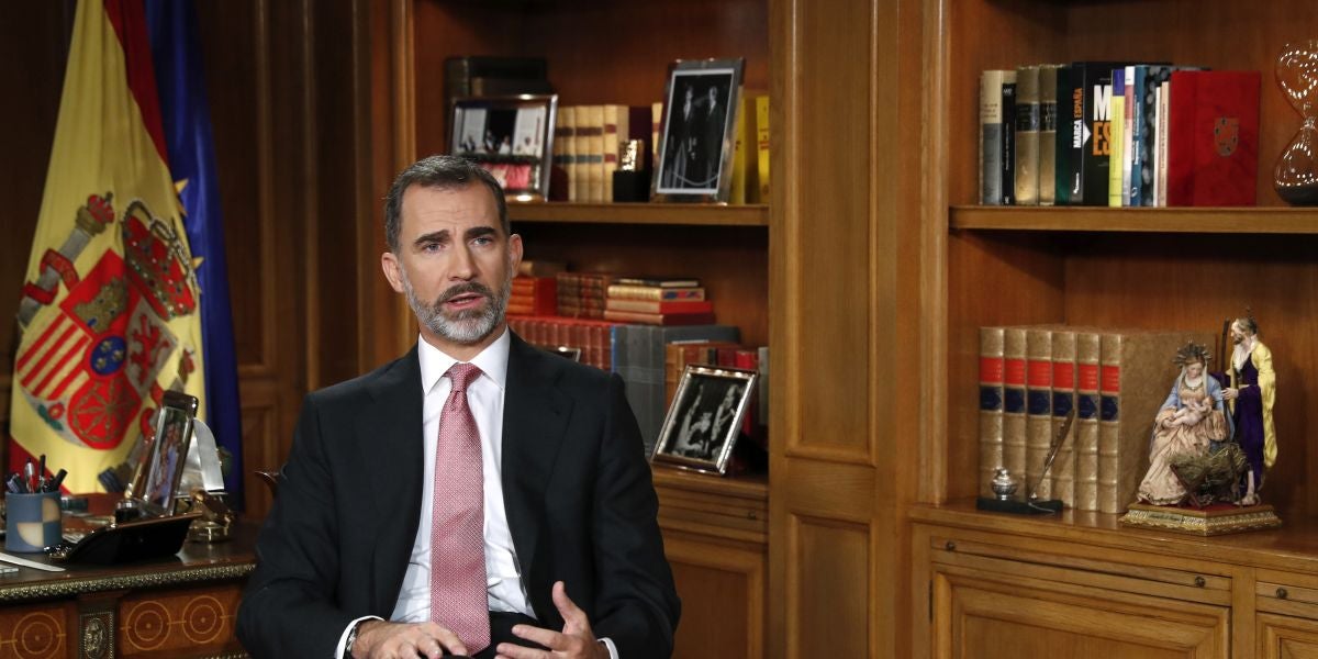 El rey Felipe, durante su discurso de Navidad