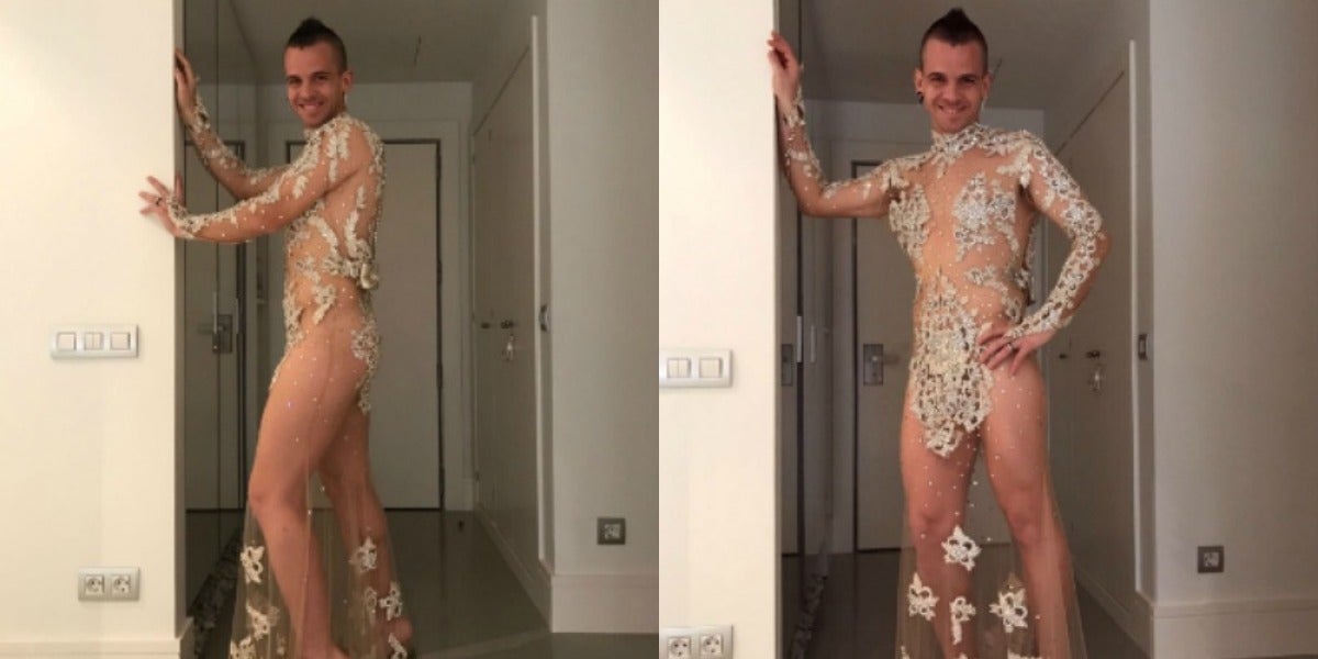Dabiz Muñoz, con las transparencias de Cristina Pedroche