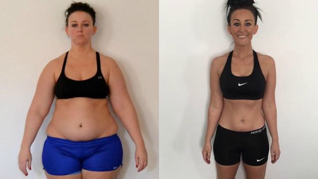 Katrina Buening, antes y después de perder peso