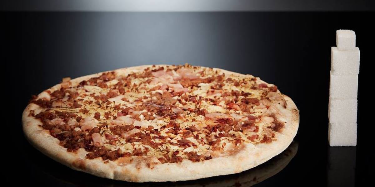 Una pizza Individual tiene 17g de azúcar (4,2 terrones).