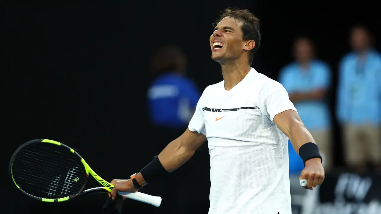 Rafa Nadal celebra su victoria ante Zverev Rafa Nadal celebra su victoria ante Zverev