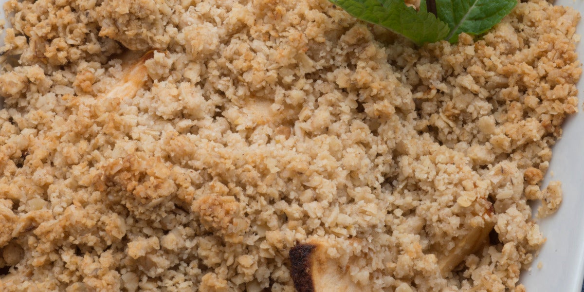 Manzana, avena y almendras