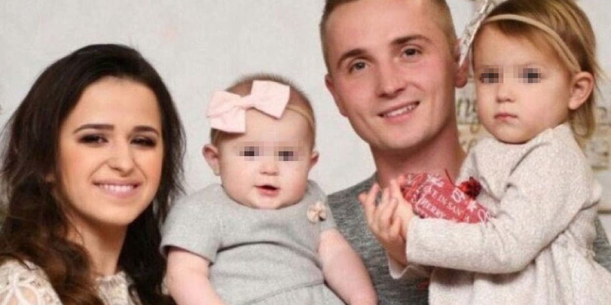 Vadim Kondratyuk con su mujer e hijas