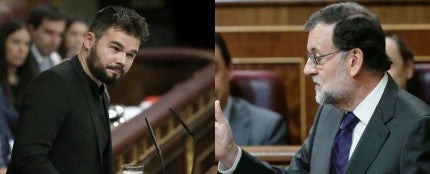 Gabriel Rufián y Rajoy en el Congreso