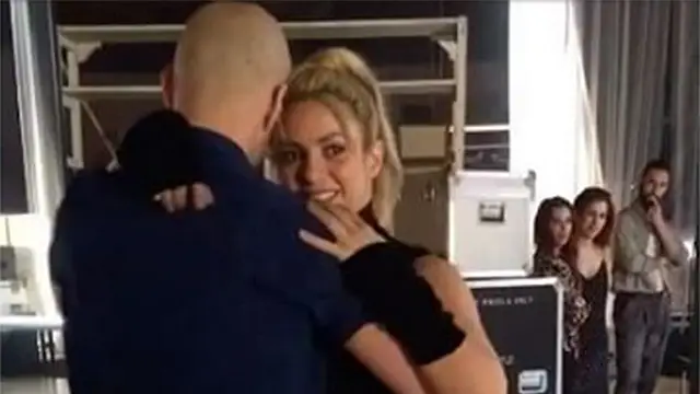 Shakira en el set de rodaje de 'Deja Vu'