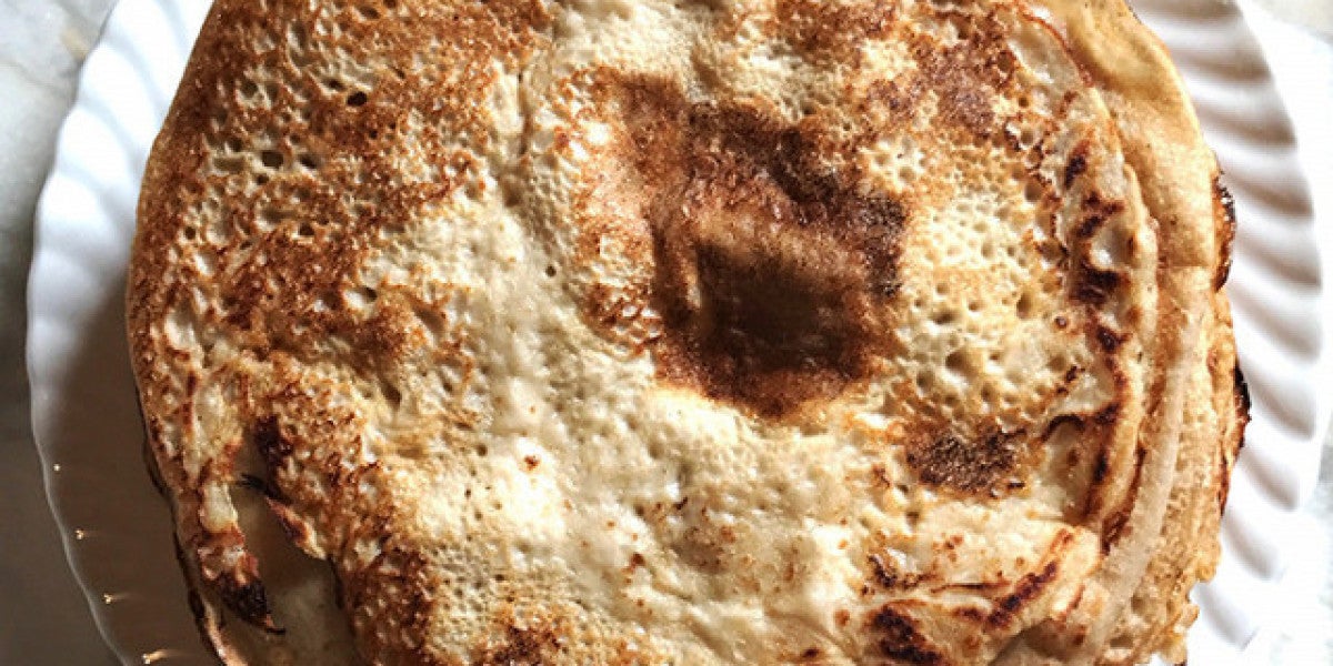 Crepes de harina de cebada y leche de arroz