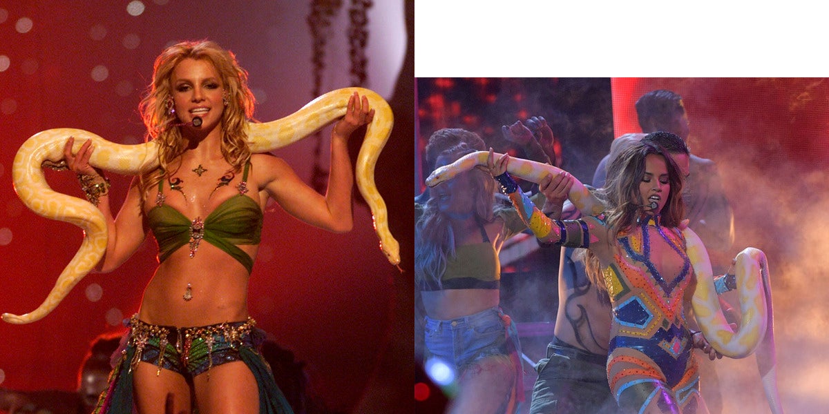 Becky G copia a Britney Spears y actúa con una serpiente