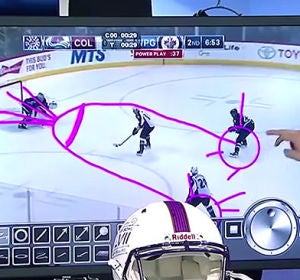 Quería dibujar una jugada de hockey y acaba dibujando un pene en directo Quería dibujar una jugada de hockey y acaba dibujando un pene en directo