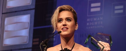 Katy Perry durante su discurso en la gala HRC National Equality Award