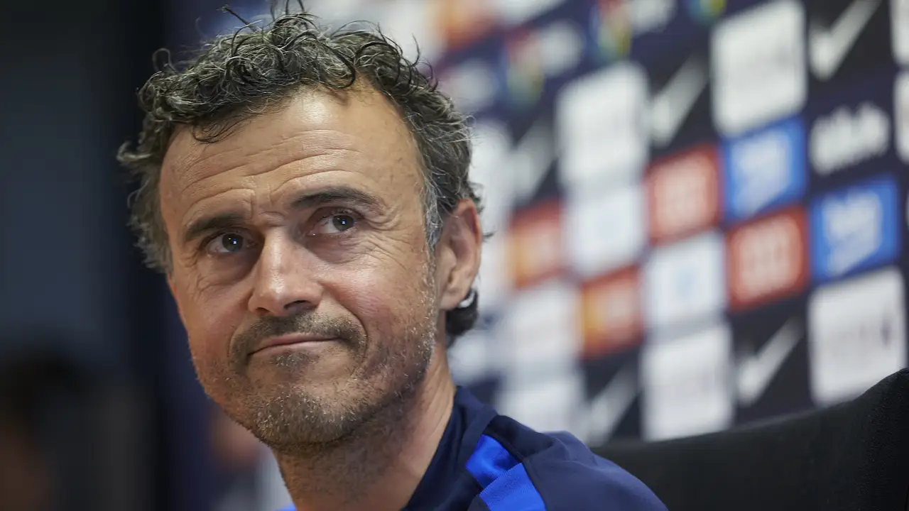 Luis Enrique, durante la rueda de prensa Luis Enrique, durante la rueda de prensa