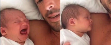 Daniel Eisenman calmando a su bebé
