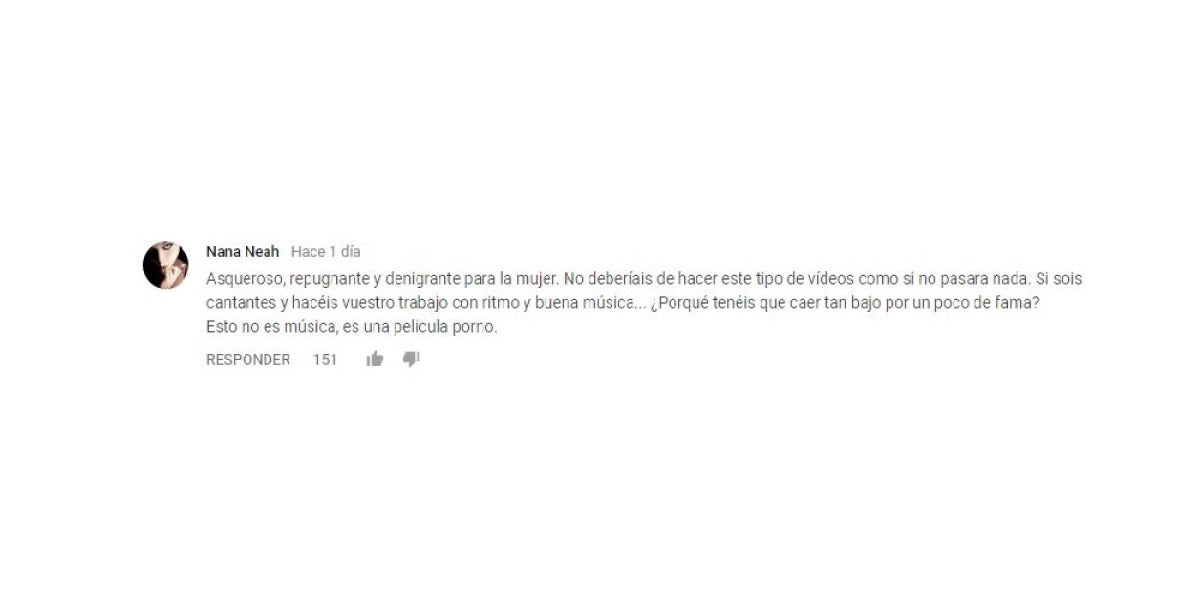 Comentario sobre el videoclip machista, 'Creampie'