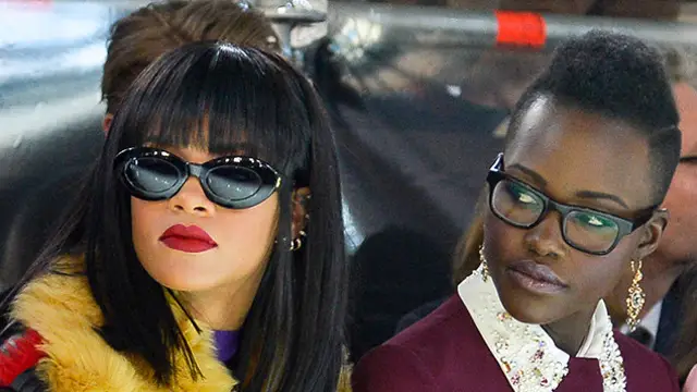 Rihanna y Lupita Nyong'o en el desfile de Miu Miu