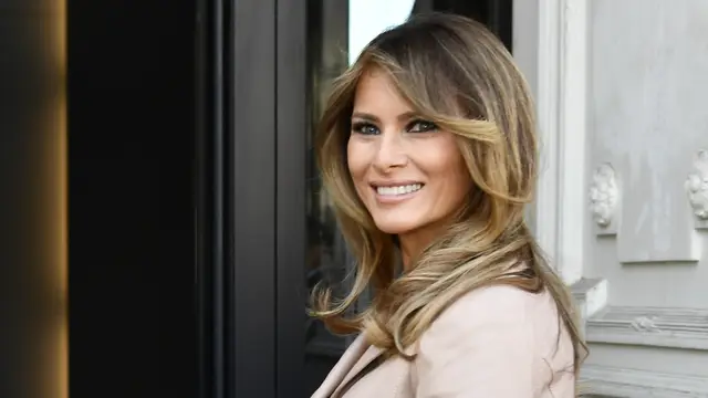 Melania Trump, muy sonriente