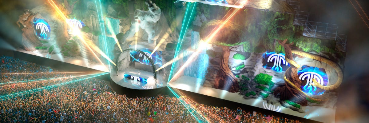 Recreación en 3D del escenario más sofisticado de Medusa Sunbeach Festival
