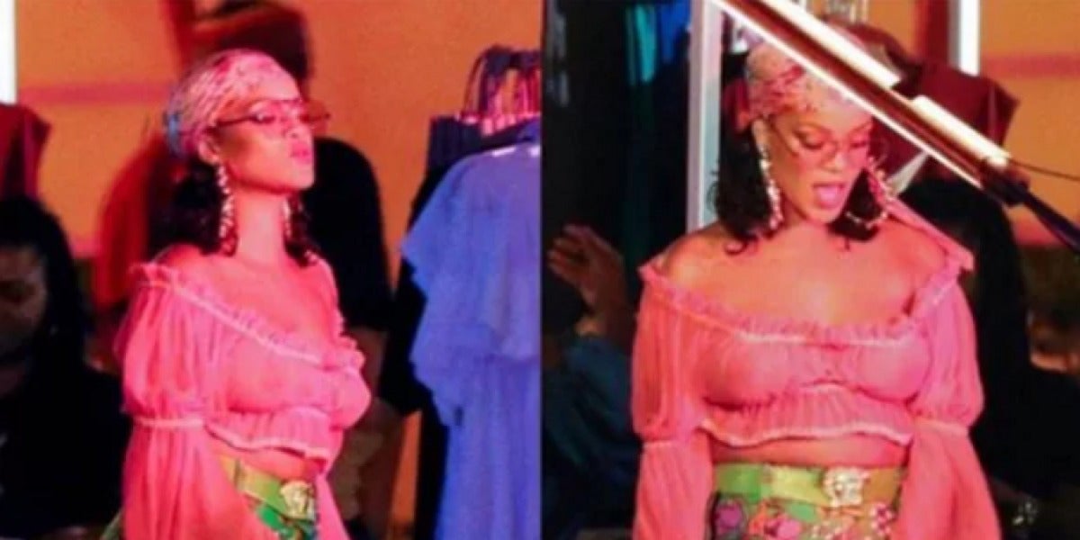 Rihanna en el rodaje de su nuevo vídeo