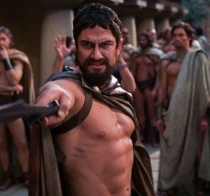 Gerard Butler interpretando a Leónidas en '300' Gerard Butler interpretando a Leónidas en '300'