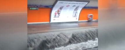 Una estación del metro de Madrid inundada