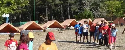 Imagen de archivo de un campamento de verano Imagen de archivo de un campamento de verano