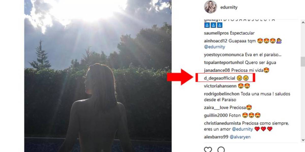 David De Gea comenta el desnudo de Edurne en Instagram