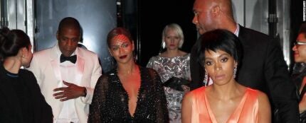 Beyoncé, Jay Z y Solange tras la fiesta de la gala MET