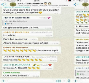 Una captura del grupo de Whatsapp Una captura del grupo de Whatsapp