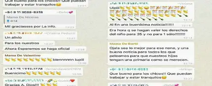 Una captura del grupo de Whatsapp Una captura del grupo de Whatsapp