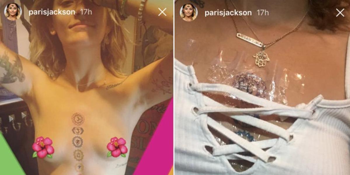 El topless de Paris Jackson para mostrar su nuevo tatuaje