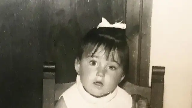 Rossy de Palma de pequeña en el día de su cumpleaños