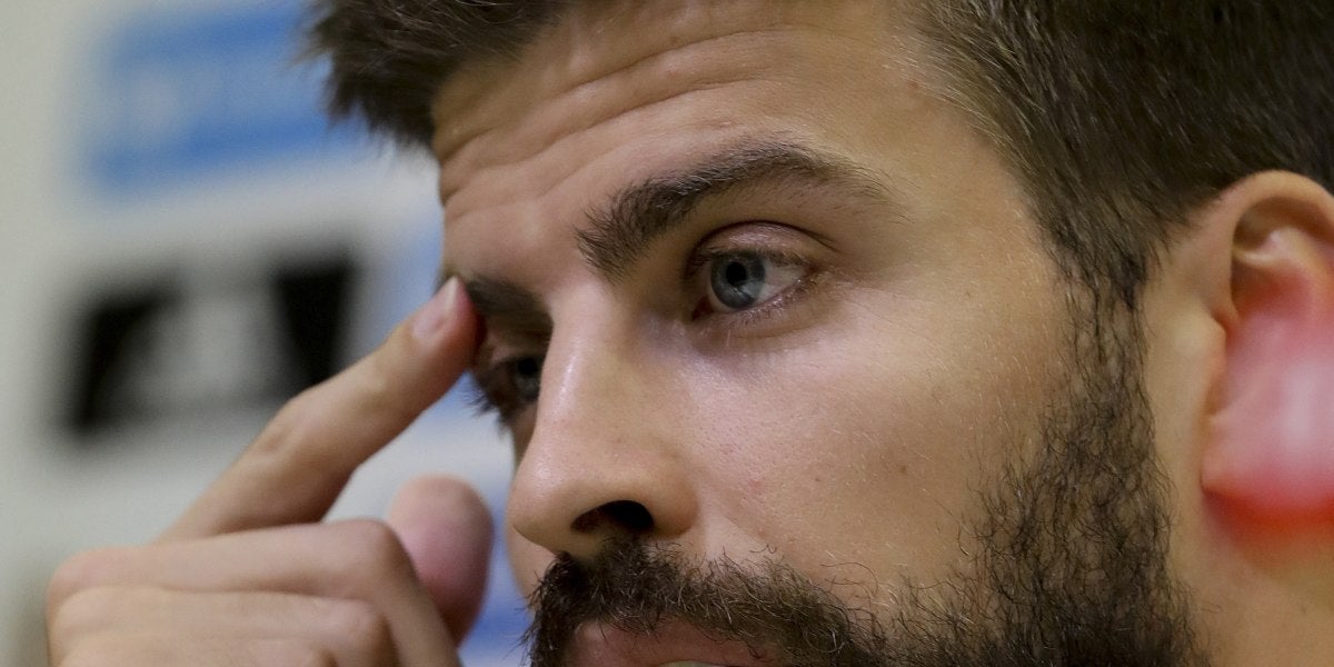 Gerard Piqué, durante su comparecencia ante los medios