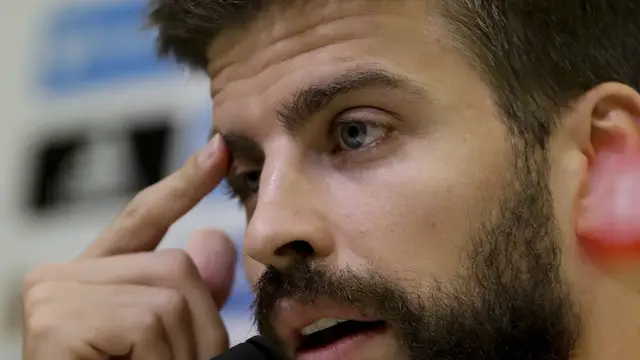 Gerard Piqué, durante su comparecencia ante los medios