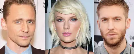 Tom Hiddleston, Taylor Swift y Calvin Harris Tom Hiddleston, Taylor Swift y Calvin Harris