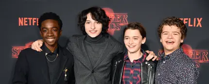 Los actores Caleb McLaughlin, Finn Wolfhard, Noah Schnapp y Gaten Matarazzo en la presentación de la segunda temporada de 'Stranger Things' Los actores Caleb McLaughlin, Finn Wolfhard, Noah Schnapp y Gaten Matarazzo en la presentación de la segunda temporada de 'Stranger Things'