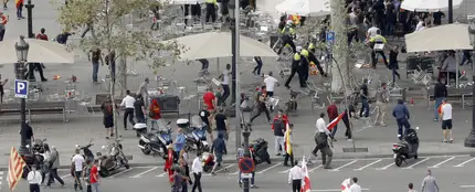 Pelea entre ultras el pasado 12 de octubre en Barcelona Pelea entre ultras el pasado 12 de octubre en Barcelona