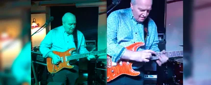 Kenny Petrie tocando la guitarra eléctrica Kenny Petrie tocando la guitarra eléctrica