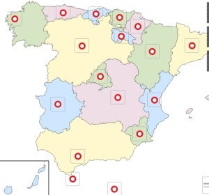 Mapa de días festivos en España Mapa de días festivos en España