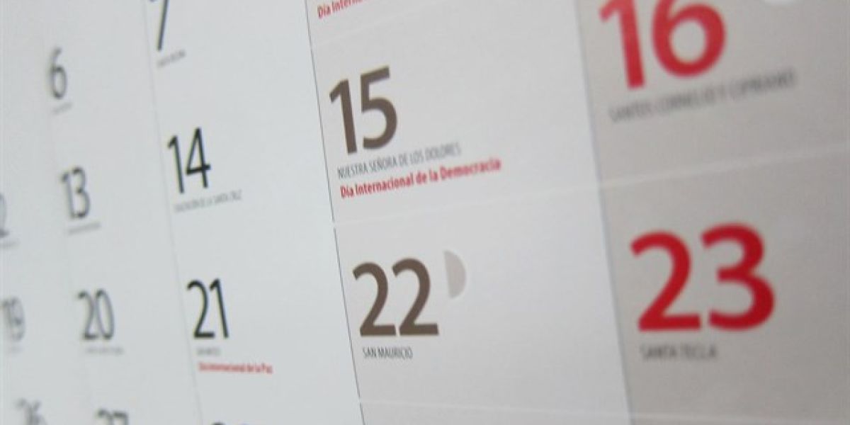 Imagen de un calendario