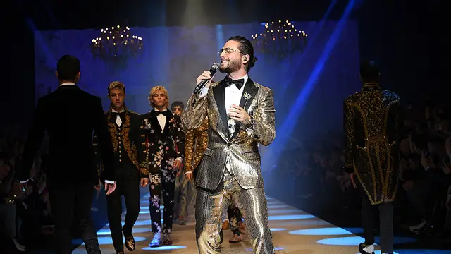 Maluma en el desfile de Dolce & Gabbana